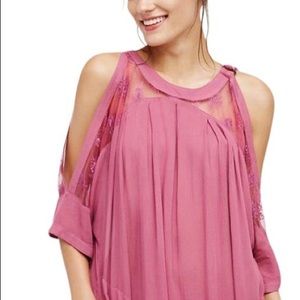 Free People Magenta Boho Lace Dress